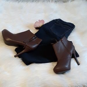 Dots Brown Zip-Up Booties